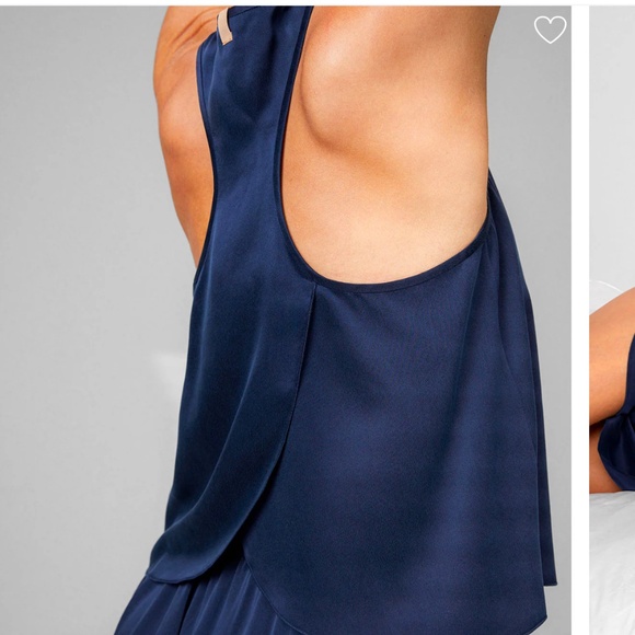 LUNYA BNWT Washable Silk Tulip Back Short Set in Deep Blue Size L - Picture 2 of 8